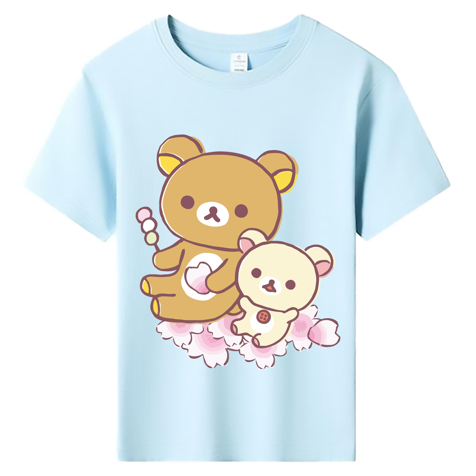 （画像用） リラックマ リラックマ キイロイトリ Rilakkuma Korilakkuma Kiiroitori 綿100％キッズTシャツ（フロントプリント）